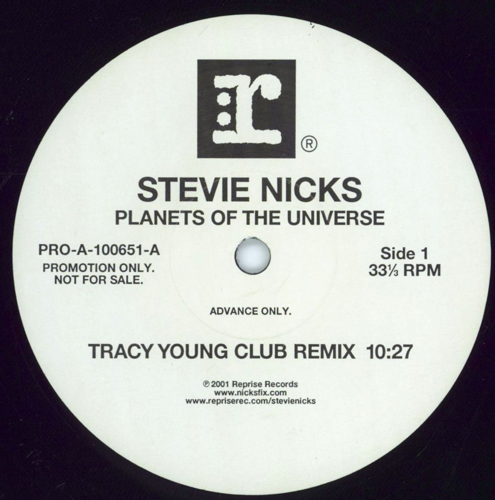 Stevie Nicks Planets Of The Universe - Tracy Young Club Remix US Promo 12" vinyl single (12 inch record / Maxi-single) PRO-A-100651-A