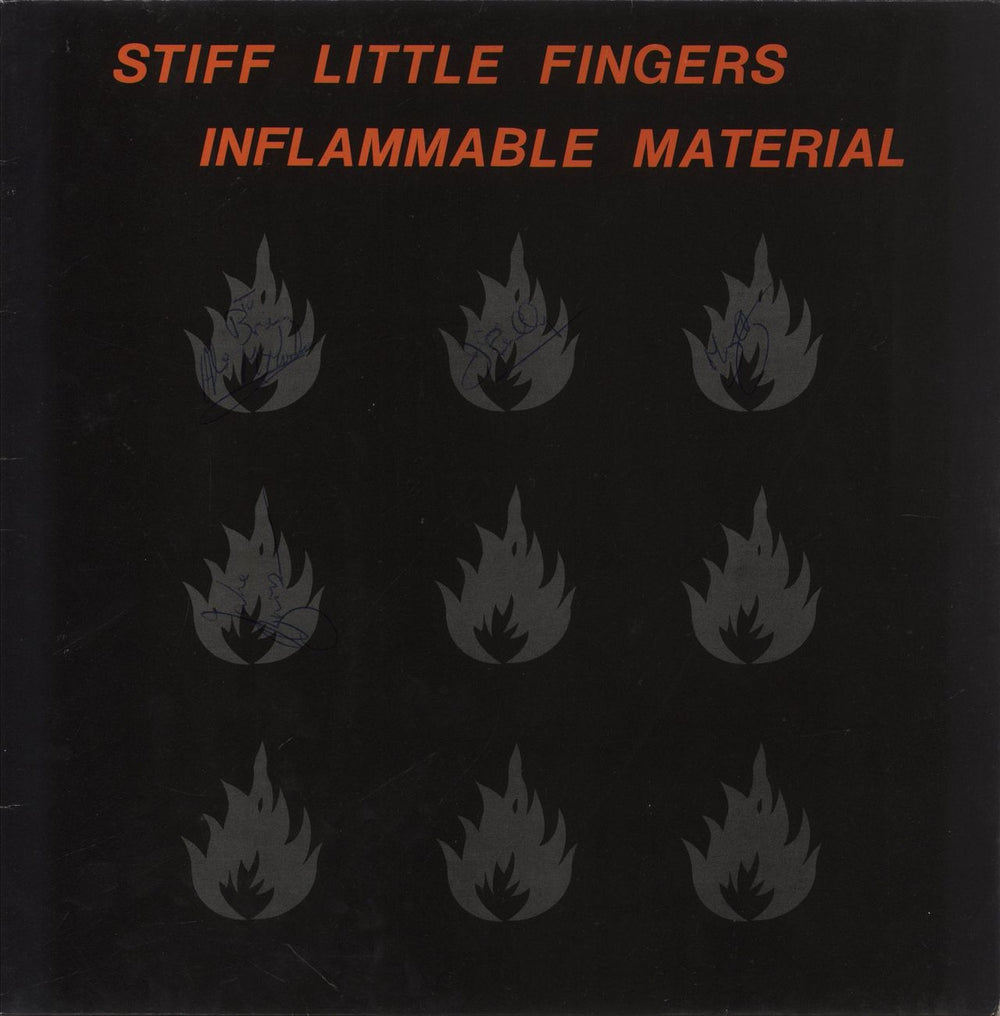 Stiff Little Fingers Inflammable Material - 1st - Fully Autographed UK vinyl LP album (LP record) ROUGH1