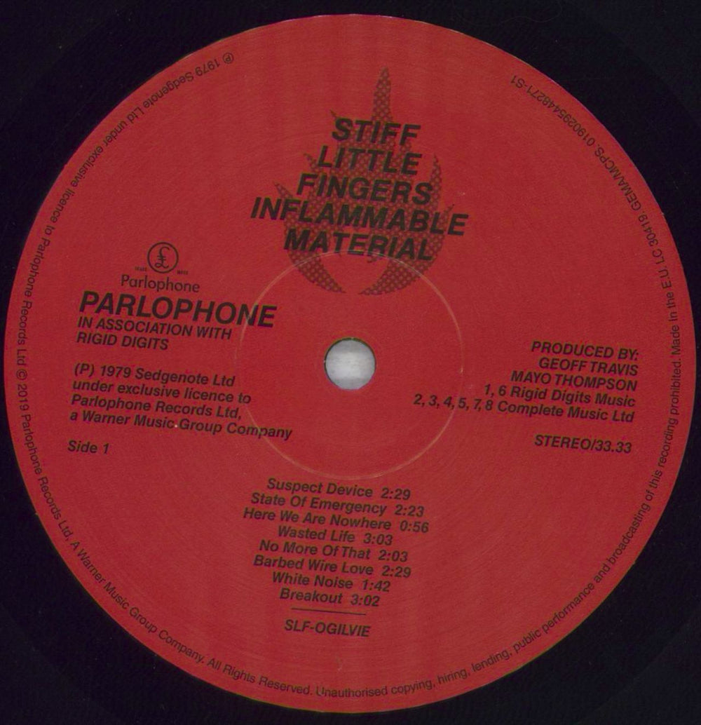 Stiff Little Fingers Inflammable Material UK vinyl LP album (LP record) SFILPIN837131