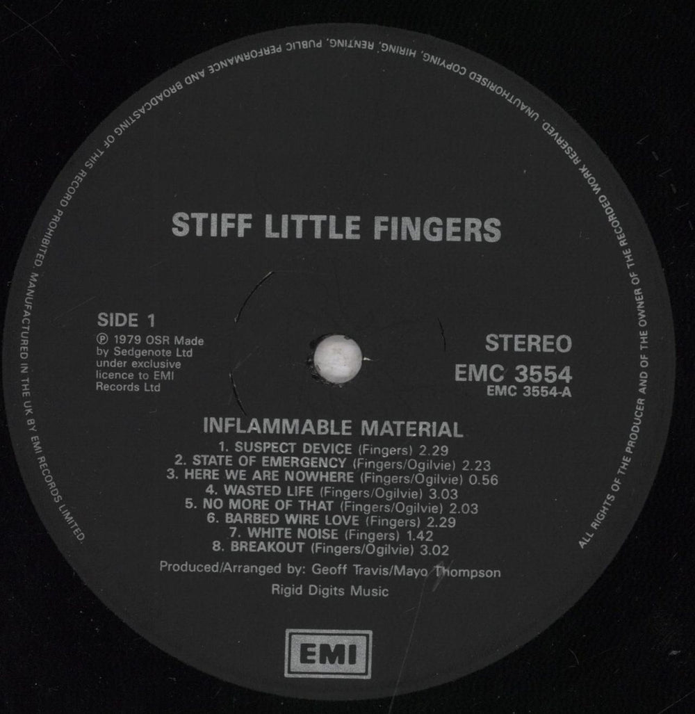 Stiff Little Fingers Inflammable Material - VG UK vinyl LP album (LP record) SFILPIN844292