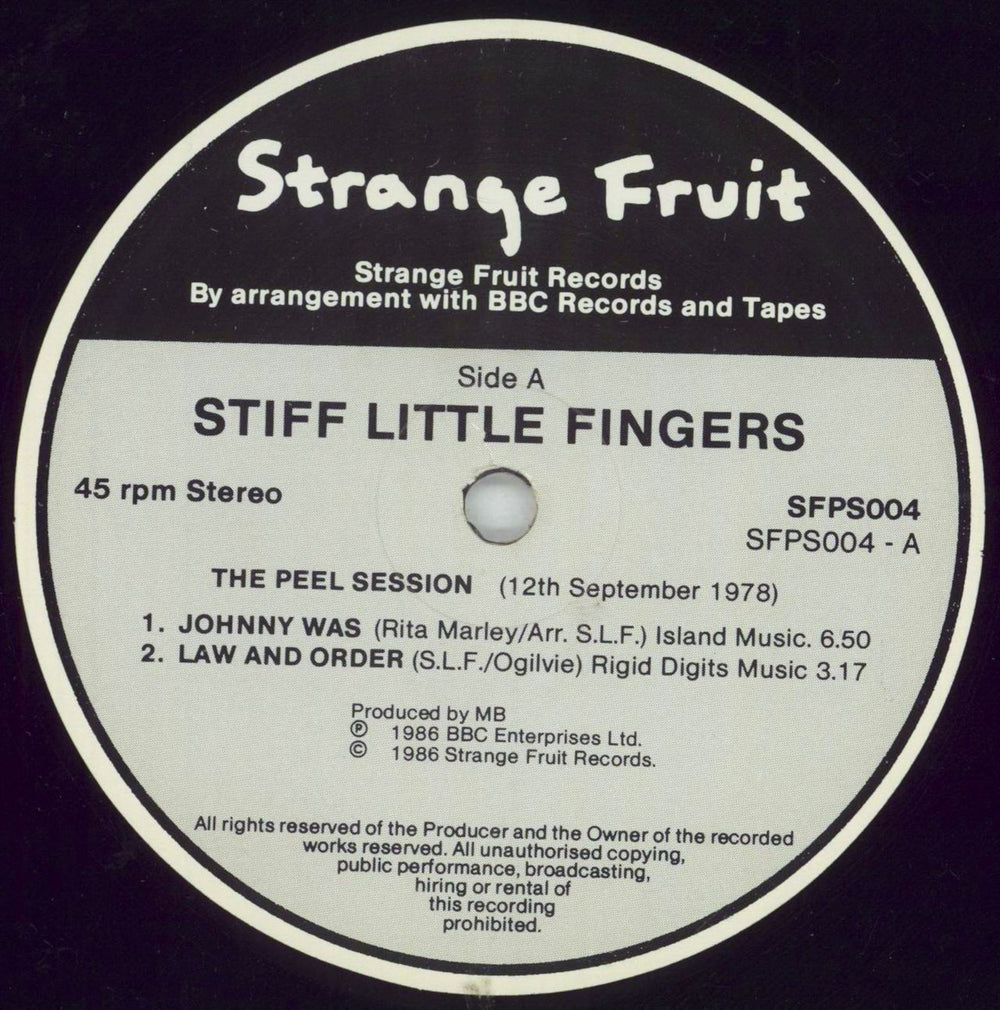 Stiff Little Fingers The Peel Sessions EP UK 12" vinyl single (12 inch record / Maxi-single) SFI12TH294676