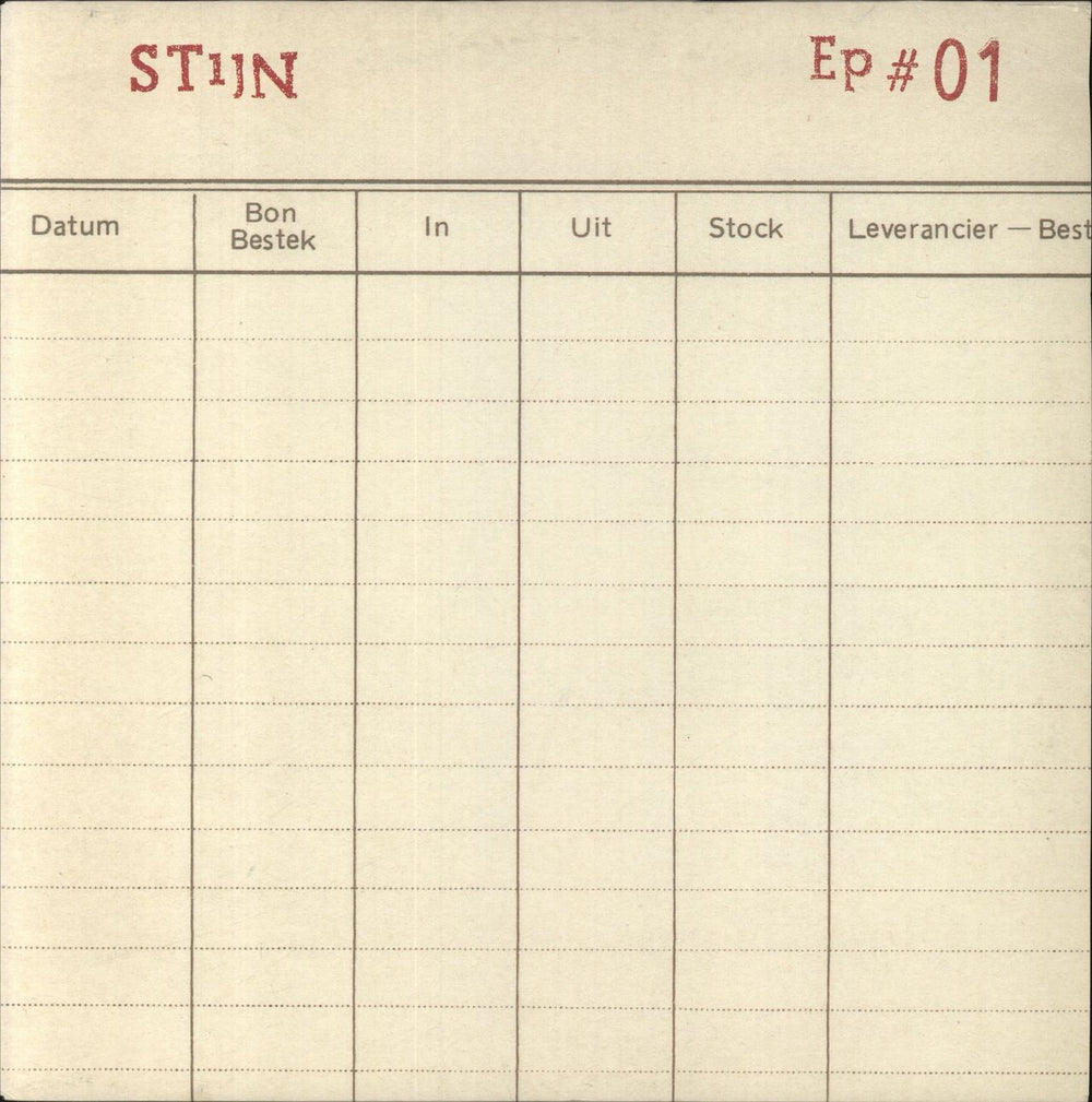 Stijn EP #01 Belgian 12" vinyl single (12 inch record / Maxi-single) 072435535767