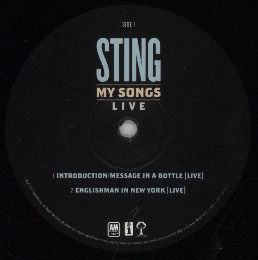 Sting My Songs (Live) UK 2-LP vinyl record set (Double LP Album) STI2LMY844042