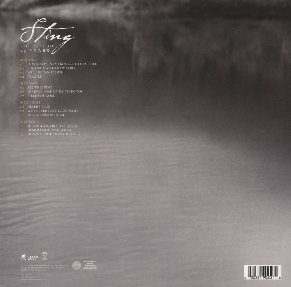 Sting The Best Of 25 Years US 2-LP vinyl record set (Double LP Album) 602527902210