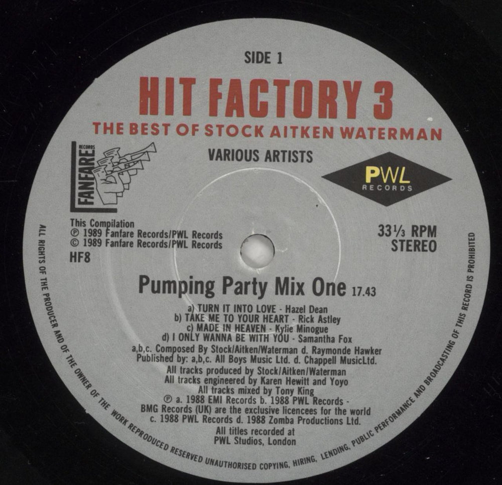 Stock Aitken Waterman Hit Factory 3 UK 2-LP vinyl record set (Double LP Album) SAW2LHI137736