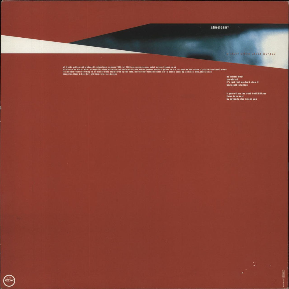 Styrofoam A Short Album About Murder German vinyl LP album (LP record)