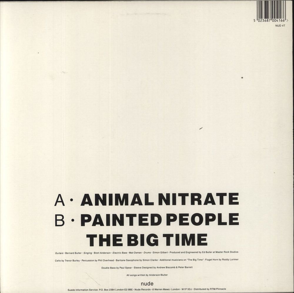 Suede Animal Nitrate UK 12" vinyl single (12 inch record / Maxi-single) 5023687004166
