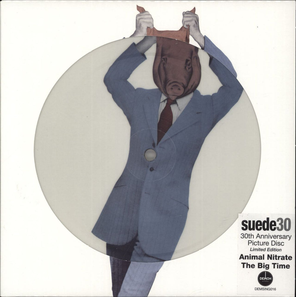 Suede Animal Nitrate UK 7" vinyl picture disc (7 inch picture disc single) DEMSING016