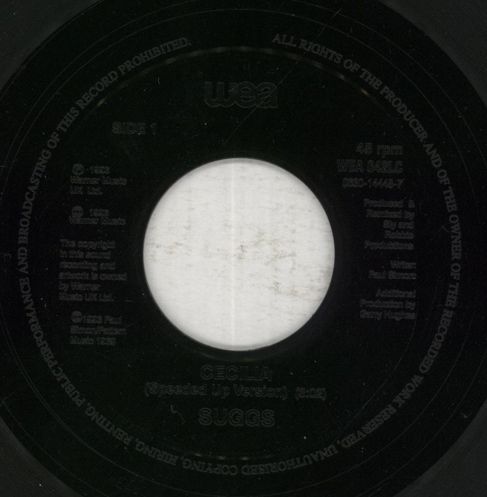 Suggs Cecilia UK 7" vinyl single (7 inch record / 45) SGG07CE855218