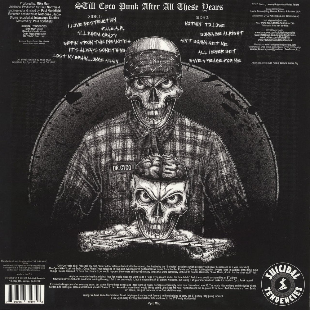 Suicidal Tendencies Still Cyco Punk After All These Years - Green Vinyl UK vinyl LP album (LP record) 729798774756