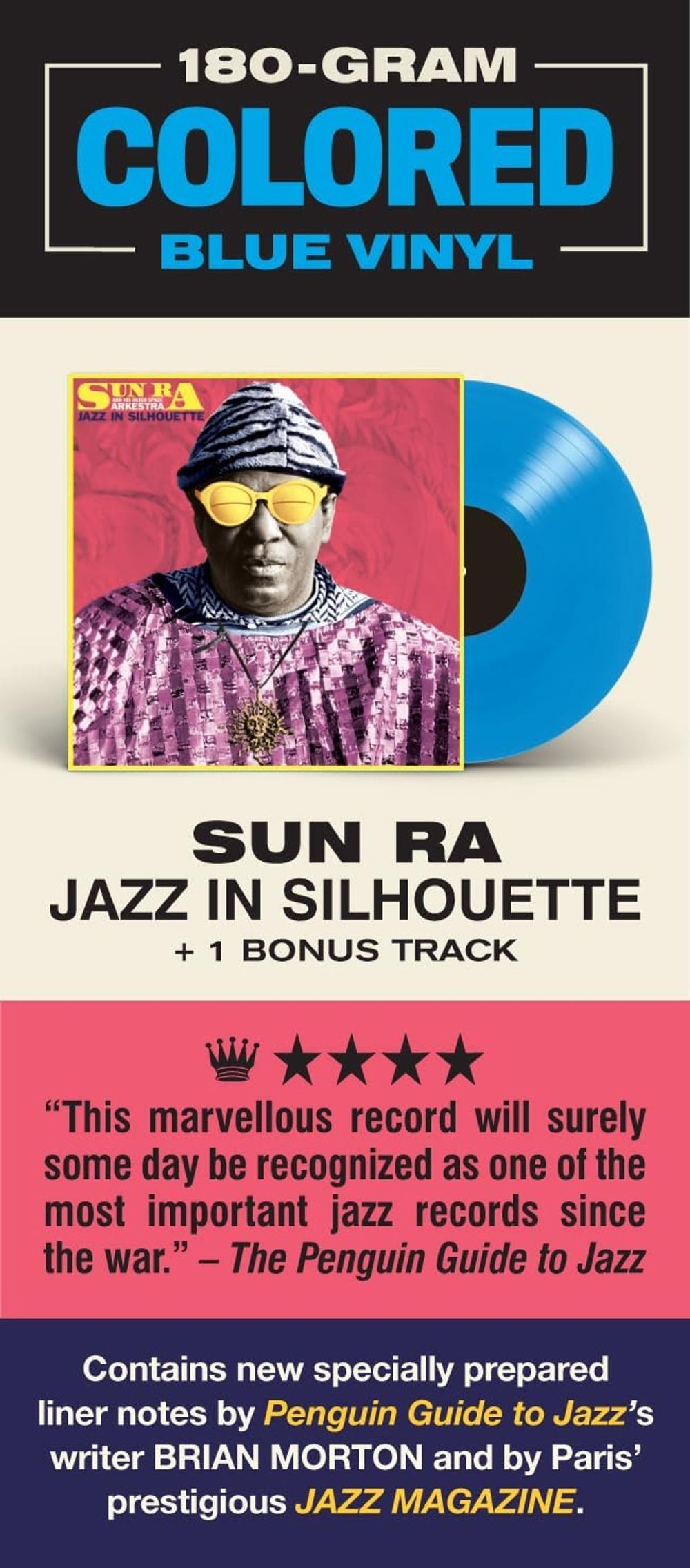 Sun Ra Jazz In Silhouette - Blue Vinyl 180 Gram + Bonus Track - Sealed UK vinyl LP album (LP record) SR4LPJA847163