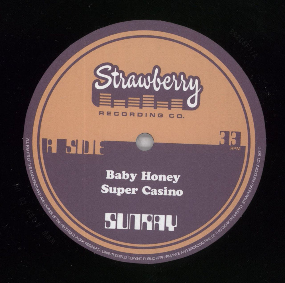 Sunray Baby Honey UK 10" vinyl single (10 inch record)