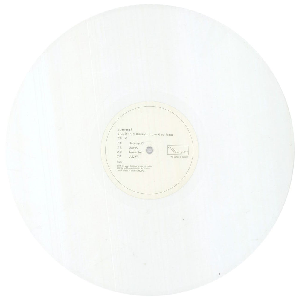 Sunroof Electronic Music Improvisations Vol. 2 - White Vinyl - Shrink - Autographed UK vinyl LP album (LP record) 8U5LPEL848333