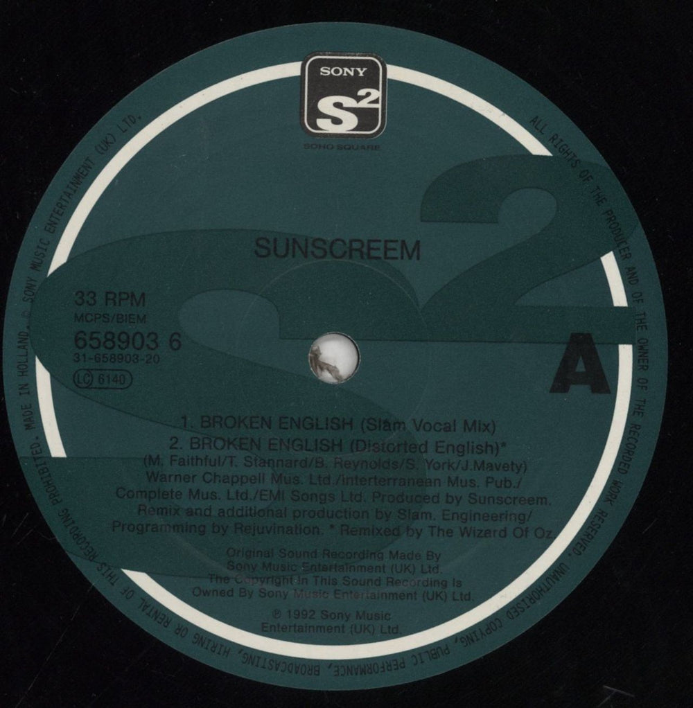 Sunscreem Broken English UK 12" vinyl single (12 inch record / Maxi-single) SNS12BR499628