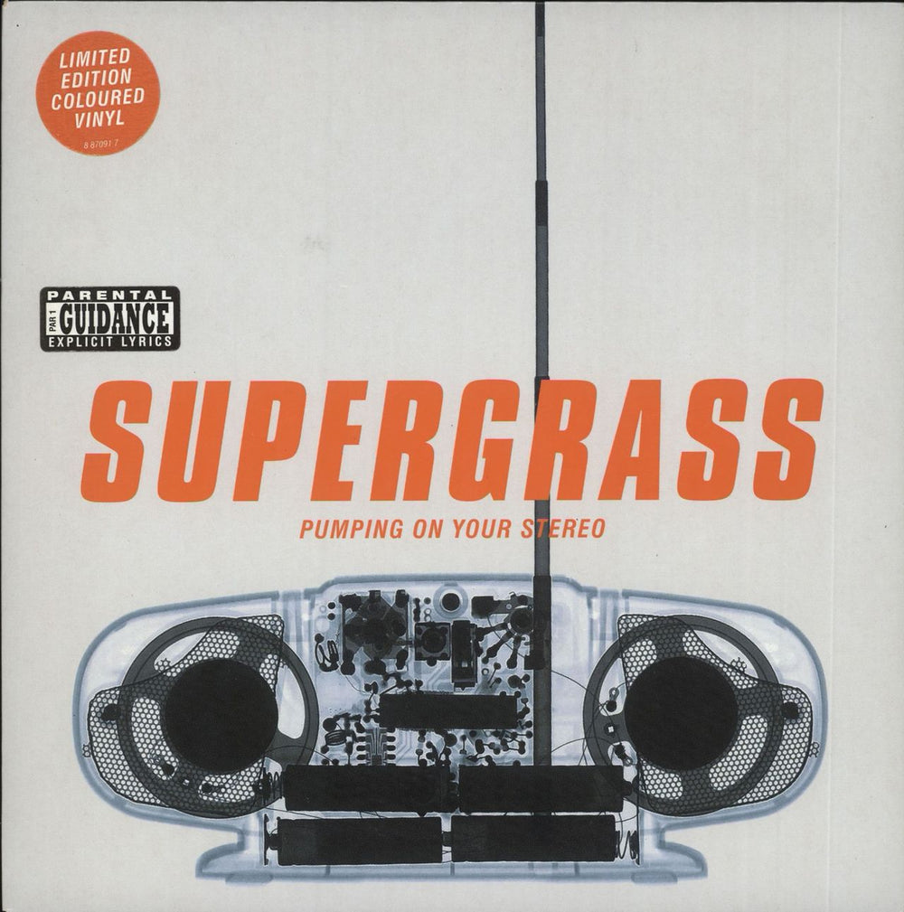 Supergrass Pumping On Your Stereo - Green Vinyl UK 7" vinyl single (7 inch record / 45) R6518