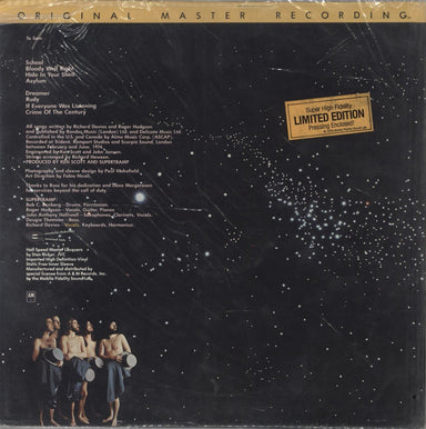 Supertramp Crime Of The Century - stickered bag US vinyl LP album (LP record)