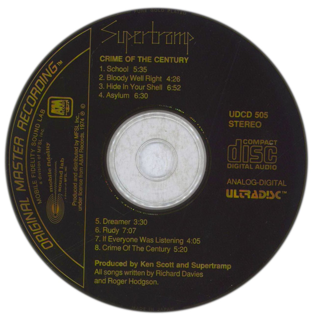 Supertramp Crime Of The Century - Ultradisc US CD album (CDLP) SPTCDCR845524