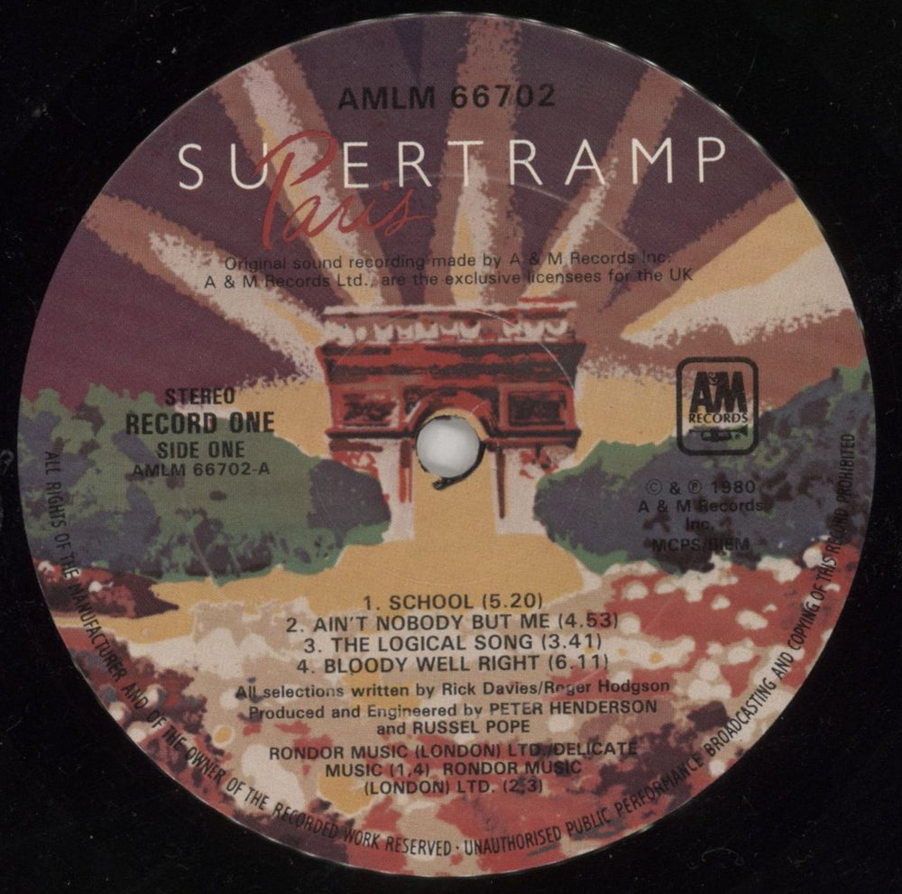 Supertramp Paris + Hype Sticker UK 2-LP vinyl record set (Double LP Album) SPT2LPA613250