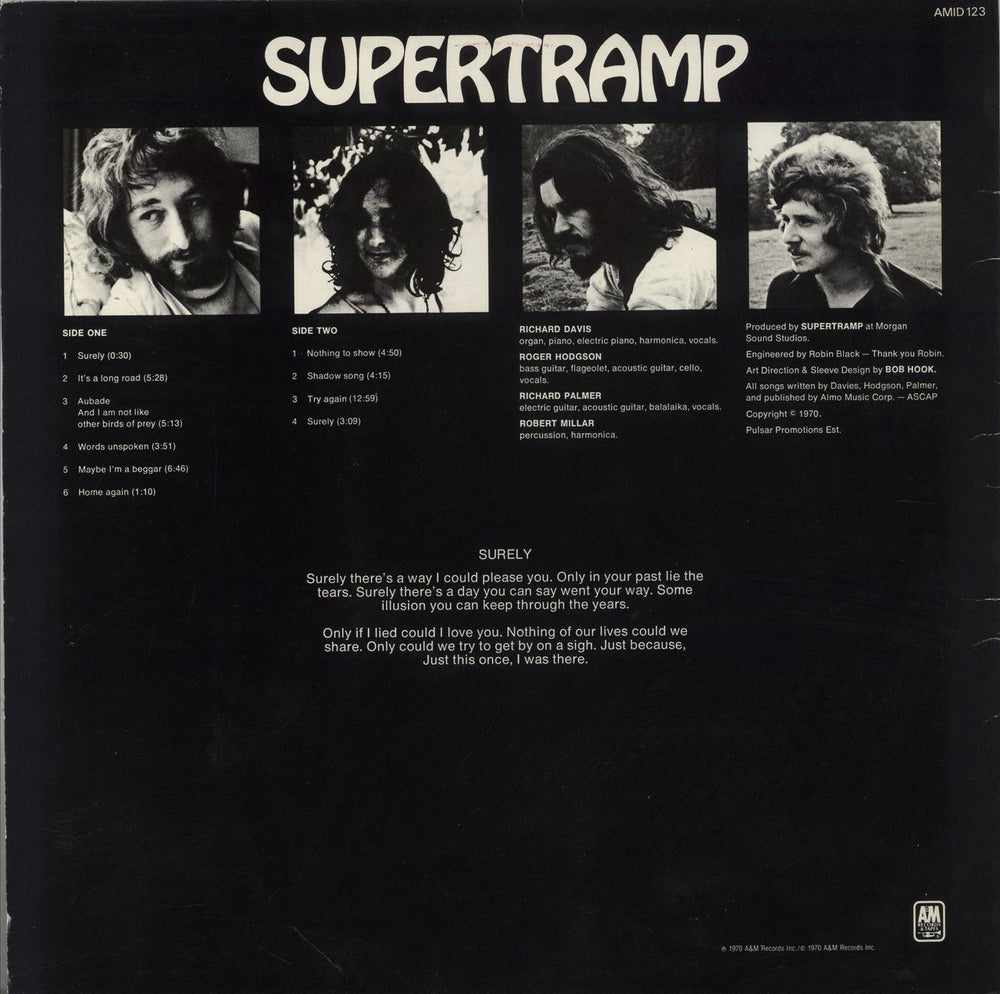 Supertramp Supertramp UK vinyl LP album (LP record)