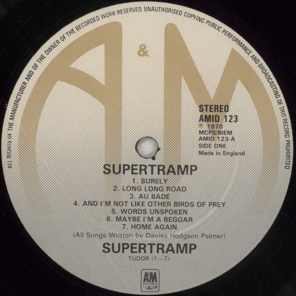 Supertramp Supertramp UK vinyl LP album (LP record) SPTLPSU647282