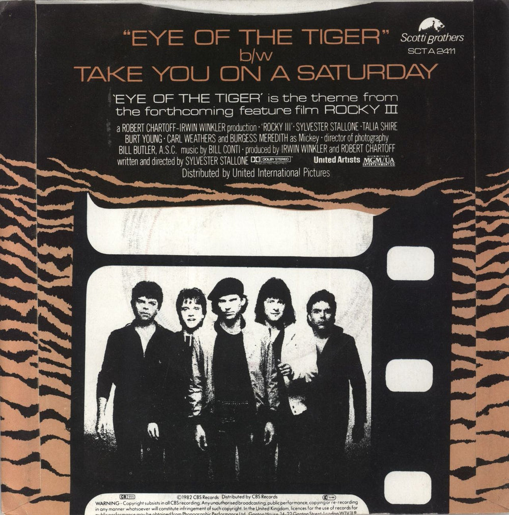 Survivor Eye Of The Tiger - P/S UK 7" vinyl single (7 inch record / 45)