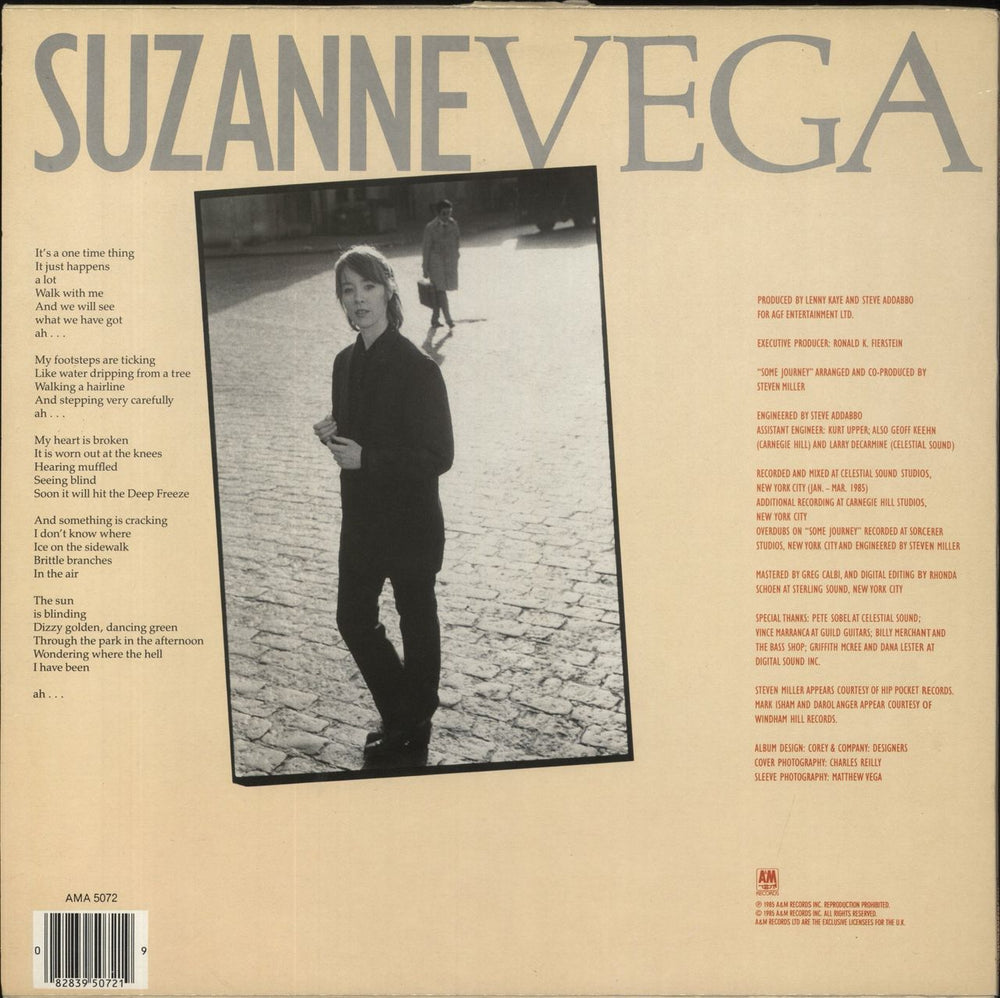 Suzanne Vega Suzanne Vega + Hype Sticker UK vinyl LP album (LP record) 082839507219