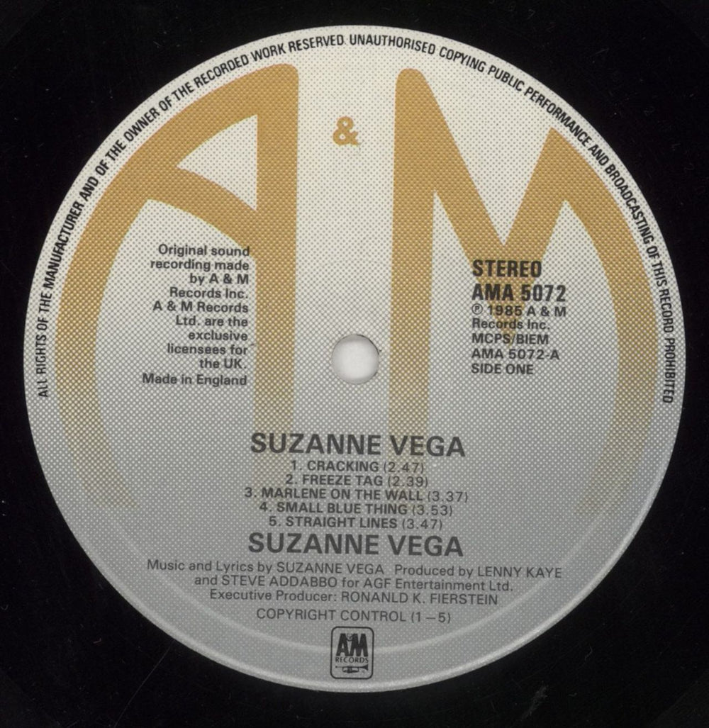 Suzanne Vega Suzanne Vega + Hype Sticker UK vinyl LP album (LP record) VEGLPSU665382