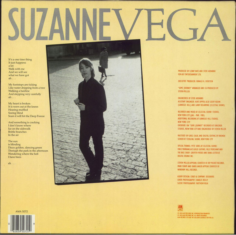 Suzanne Vega Suzanne Vega UK vinyl LP album (LP record) 082839507219