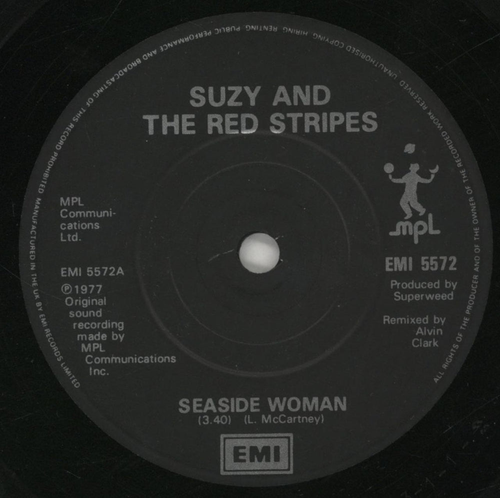 Suzy And The Red Stripes Seaside Woman UK 7" vinyl single (7 inch record / 45) SZY07SE45344