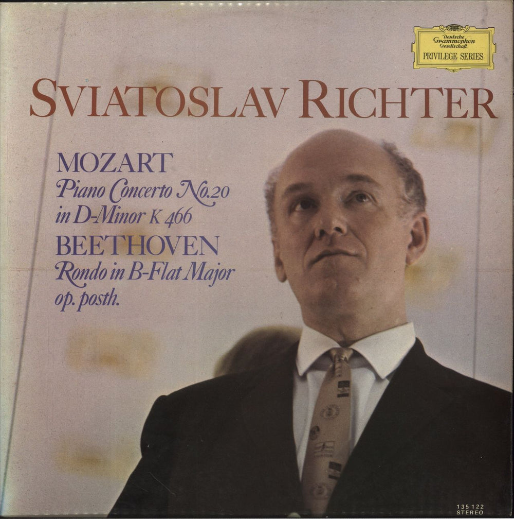 Sviatoslav Richter Mozart: Klavierkonzert Nr. 20 D-Moll KV 466 / Beethoven: Konzertrondo B-Dur Op. Posth. UK vinyl LP album (LP record) 135122