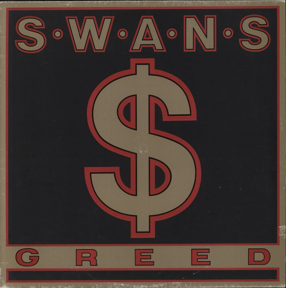 Swans Greed + Flyer - VG UK vinyl LP album (LP record) KCC2
