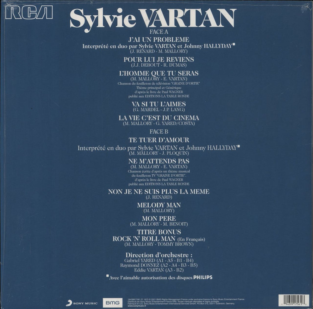 Sylvie Vartan J'ai Un Problème - Blue Vinyl - Open Shrink French vinyl LP album (LP record) 194399175613