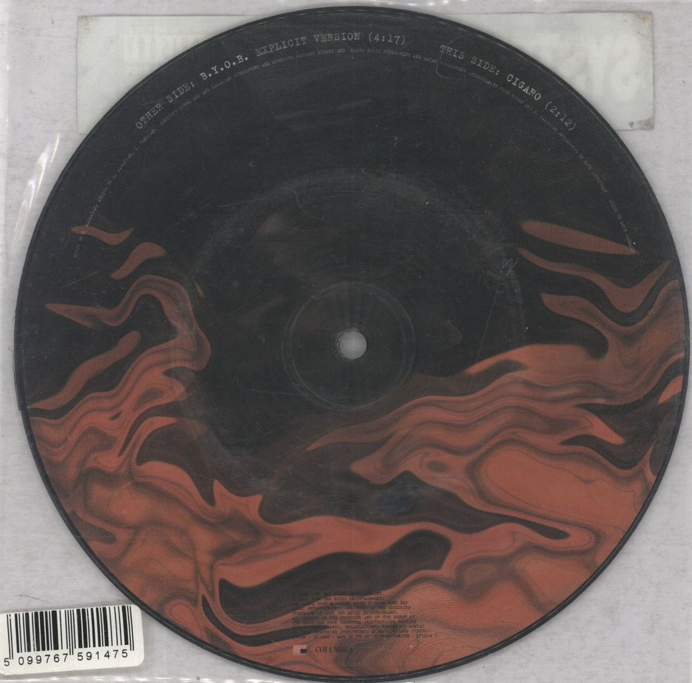 System Of A Down B.Y.O.B. UK 7" vinyl picture disc (7 inch picture disc single) 5099767591475