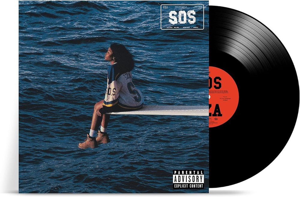 SZA SOS - Black Vinyl - Sealed UK 2-LP vinyl record set (Double LP Album) 31A2LSO837361