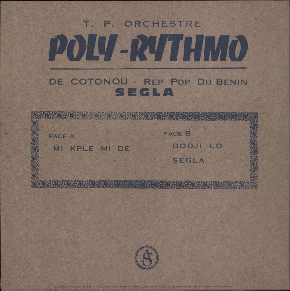 T.P. Orchestre Poly-Rythmo Segla UK vinyl LP album (LP record) 676499055168