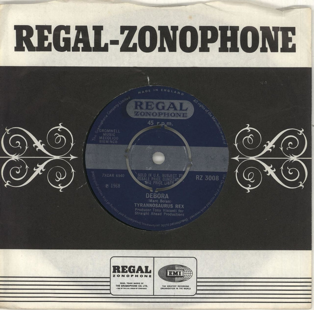 T-Rex / Tyrannosaurus Rex Debora - EX UK 7" vinyl single (7 inch record / 45) RZ3008