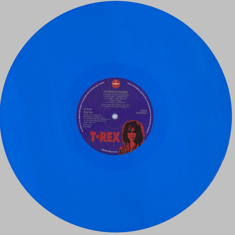 T-Rex / Tyrannosaurus Rex Futuristic Dragon - Blue Vinyl UK vinyl LP album (LP record) REXLPFU829769