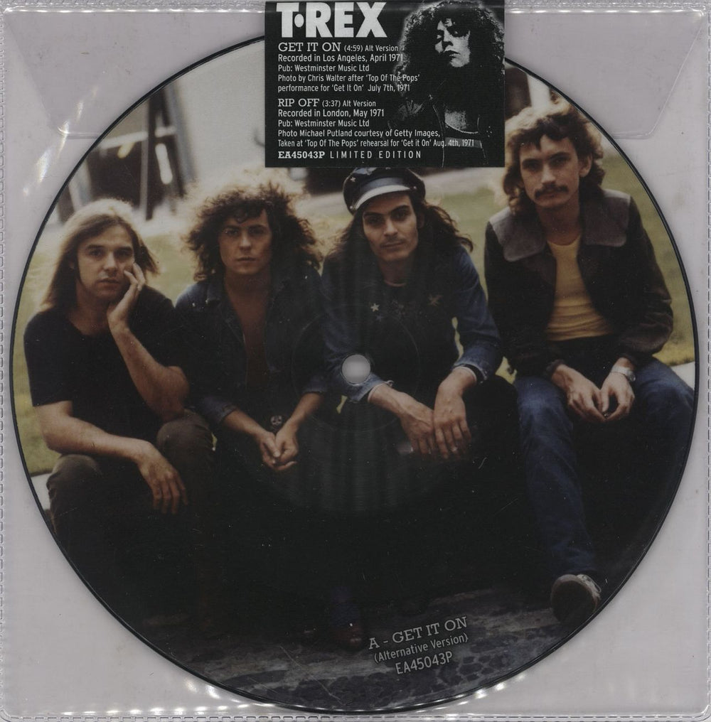 T-Rex / Tyrannosaurus Rex Get It On UK 7" vinyl picture disc (7 inch picture disc single) EA45043P