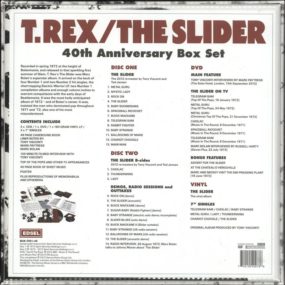 T-Rex / Tyrannosaurus Rex The Slider - 40th Anniversary - Sealed UK box set 7740155400736