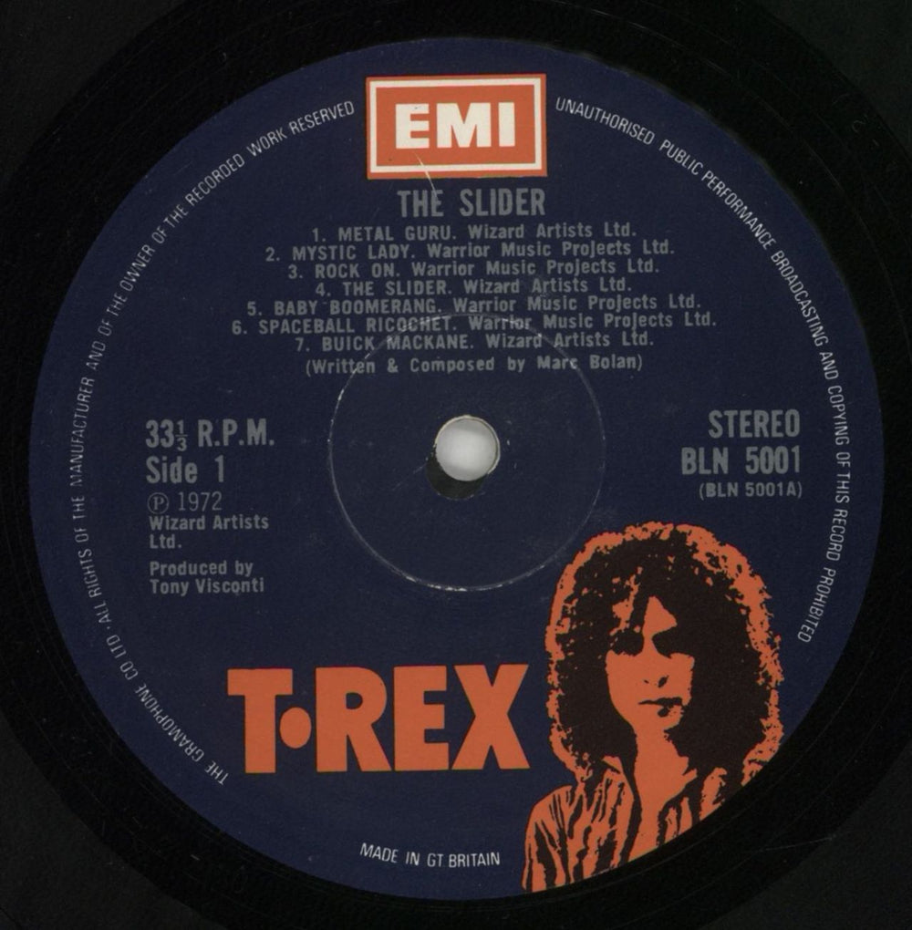 T-Rex / Tyrannosaurus Rex The Slider - VG UK vinyl LP album (LP record) REXLPTH778422