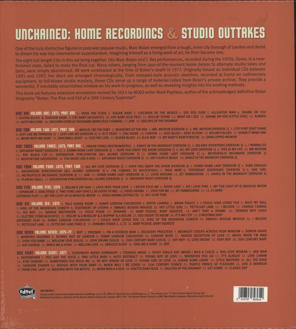 T-Rex / Tyrannosaurus Rex Unchained: Home Recordings & Studio Outtakes 1972–1977 UK CD Album Box Set 5014797893610