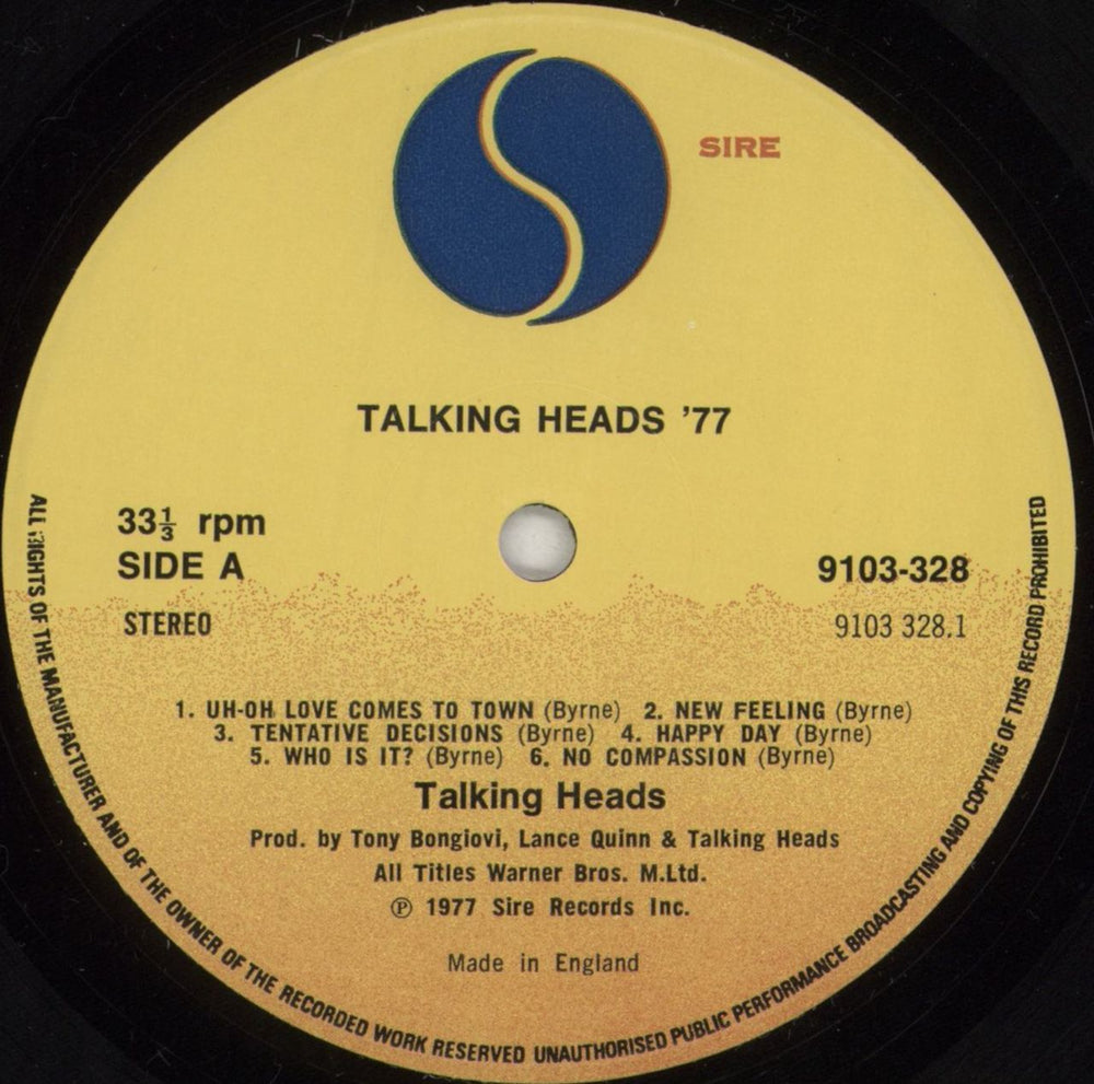 Talking Heads Talking Heads: 77 - EX UK vinyl LP album (LP record) TALLPTA741654