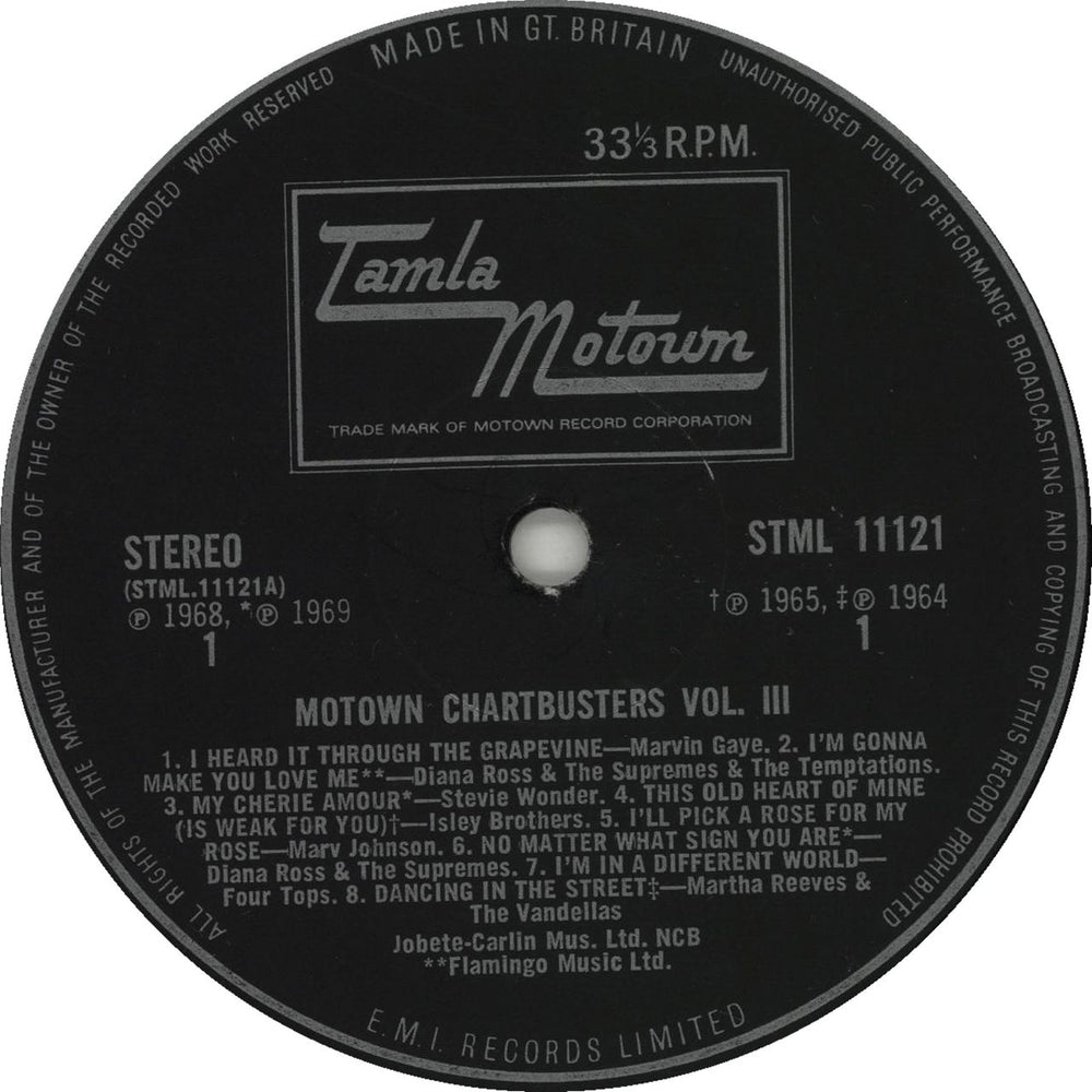 Tamla Motown Motown Chartbusters Vol. 3 - 1st UK vinyl LP album (LP record)