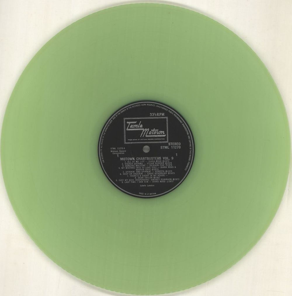 Tamla Motown Motown Chartbusters Volume 9 - Green UK vinyl LP album (LP record) MTWLPMO717749