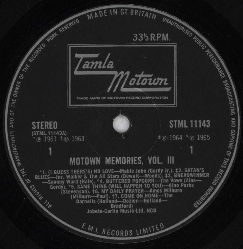 Tamla Motown Motown Memories Volume 3 UK vinyl LP album (LP record) MTWLPMO847315