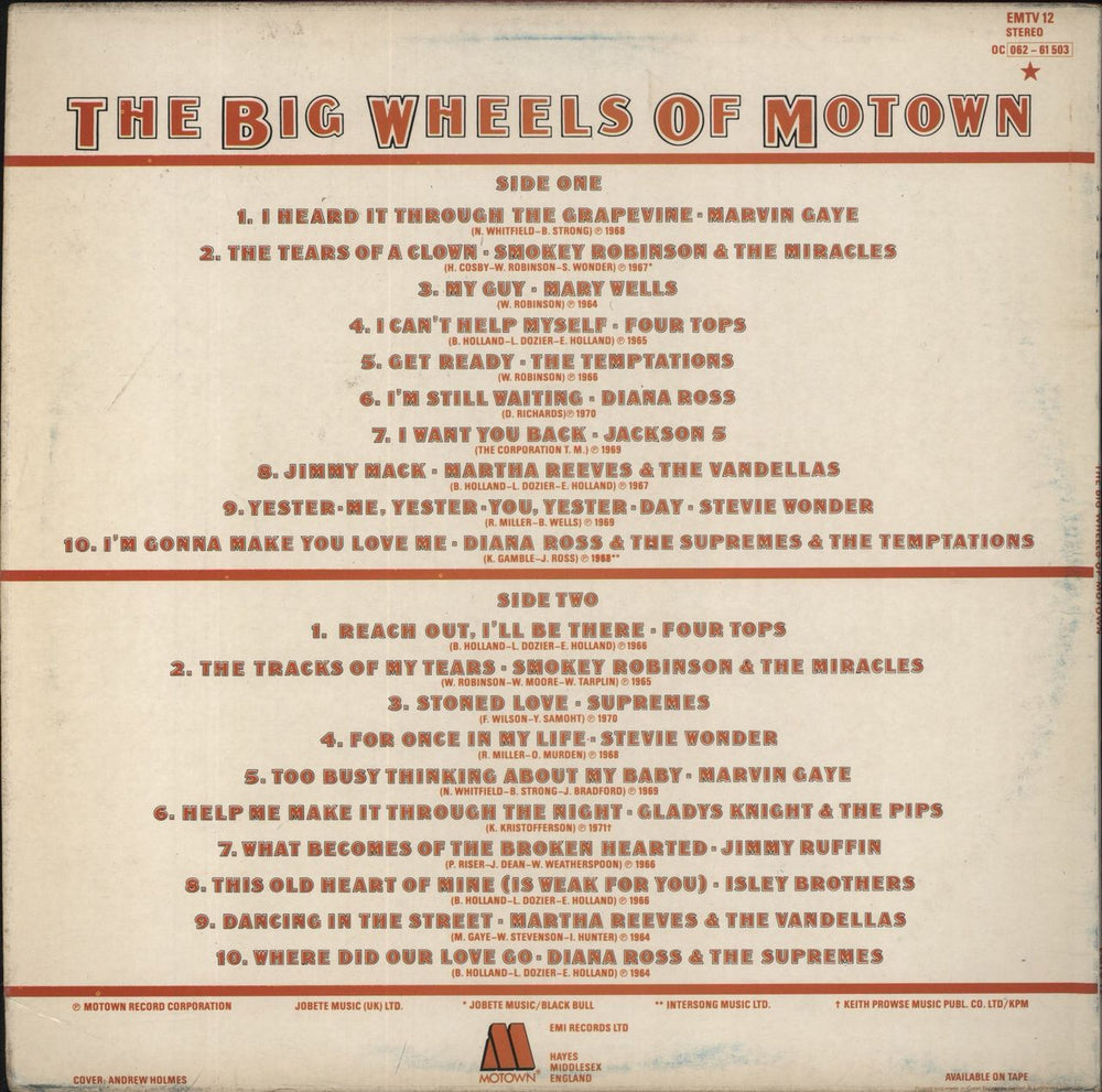 Tamla Motown The Big Wheels Of Motown UK vinyl LP album (LP record) MTWLPTH302226