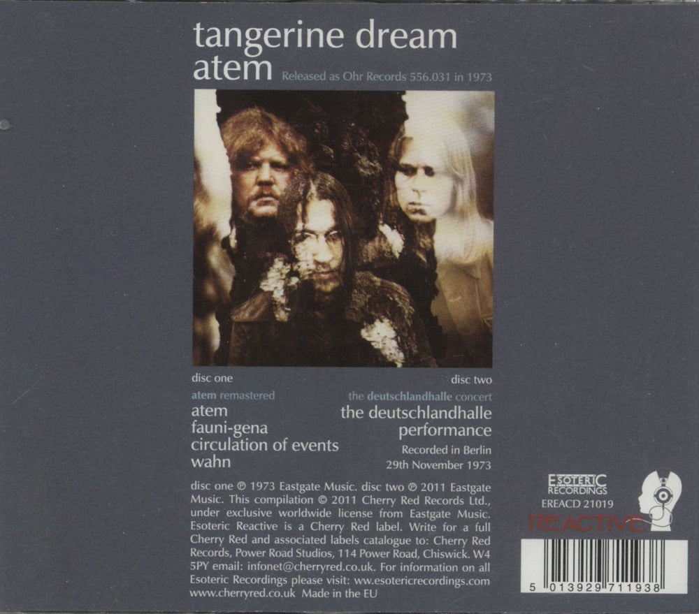 Tangerine Dream Atem UK CD album (CDLP) 5013929711938