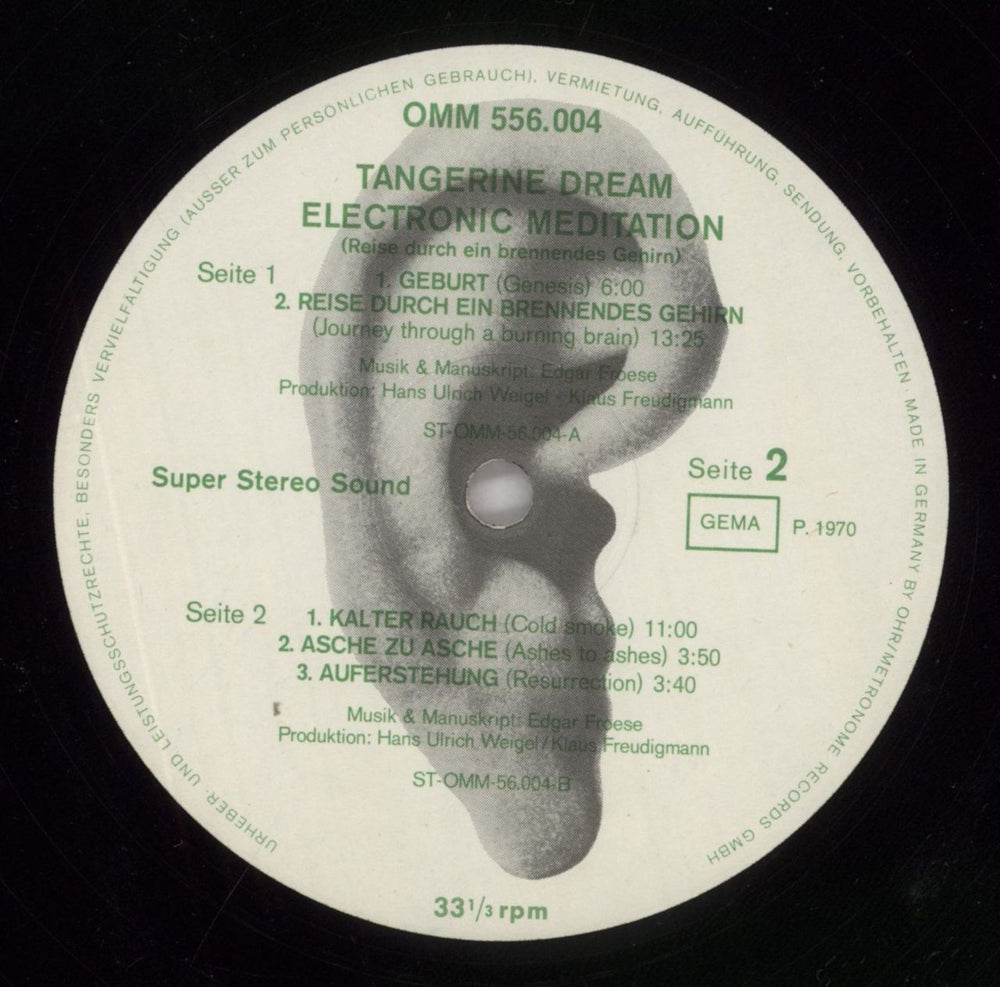 Tangerine Dream Electronic Meditation - EX German vinyl LP album (LP record) TANLPEL858003