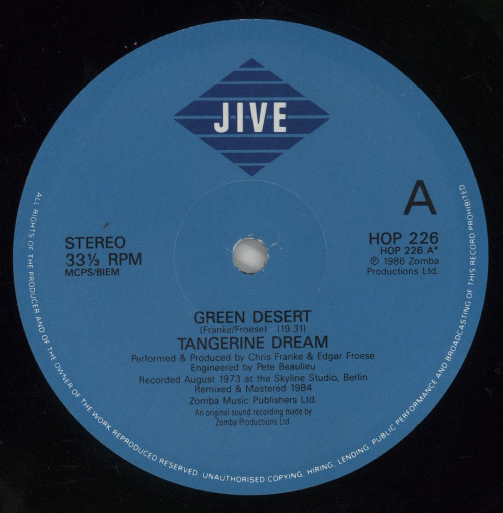Tangerine Dream Green Desert UK vinyl LP album (LP record) TANLPGR857993