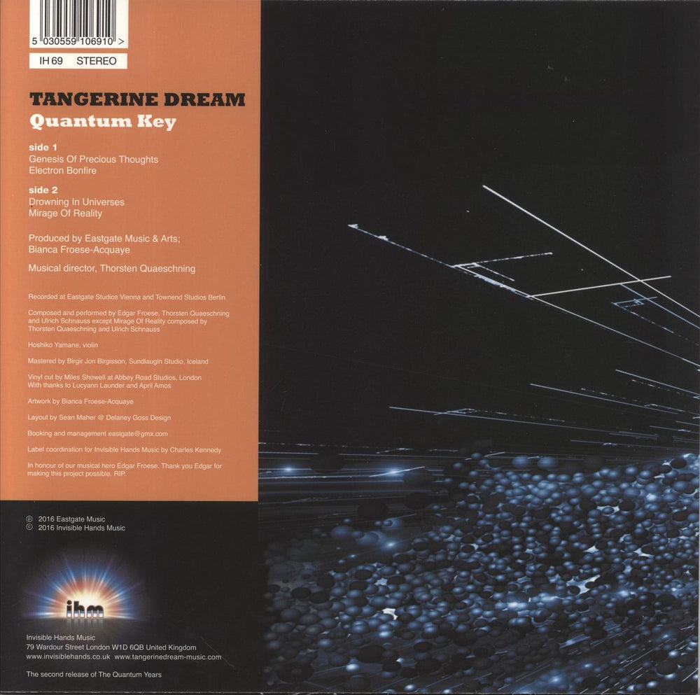 Tangerine Dream Quantum Key UK vinyl LP album (LP record) 5030559106910